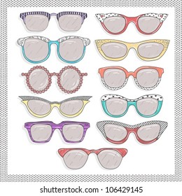 retro sunglasses set.