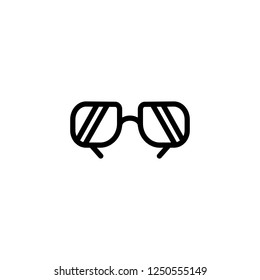 Retro sunglasses vector icon in outline/line  style