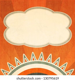 retro sunny background with grunge effect
