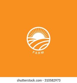 Retro Sunny Farm Logo
