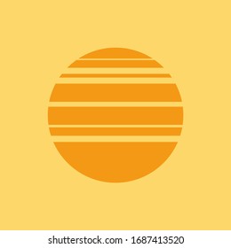 Retro sunset 80s-90s. Vector illustration sunset poster yellow futuristic background. Vector illustration EPS 10.