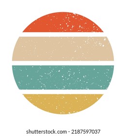 Retro sunset art. Vintage color striped grunge background