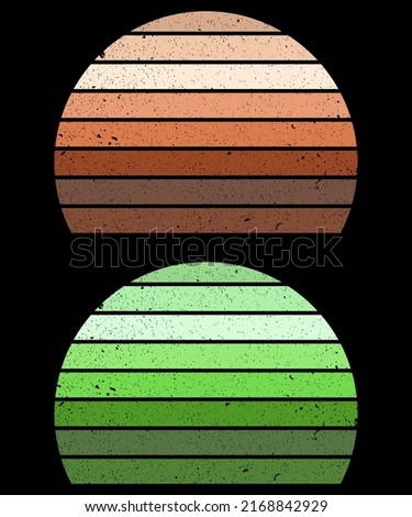 Retro sunset collection,80s style retro wave, T-shirt design element. style of the 70s-80s.Retro Vintage Sunset Background Clipart Vector illustration.