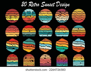 Retro sunset design Commercial use svg