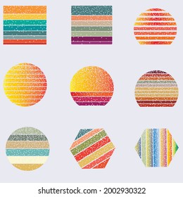 Retro sunset design with snowfall . 