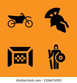 retro, sunset, head and speed icons set. Vector illustration for web and design