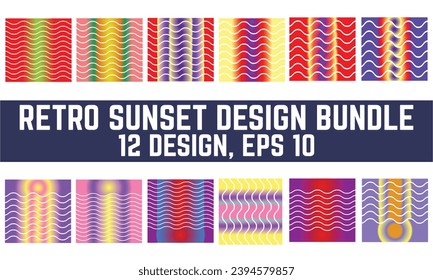 Logotipo Retro Sunset sobre fondo blanco, fondo abstracto con un color gradiente soleado, Perfecto para pegatinas, logotipo, icono, camiseta o cualquier propósito.