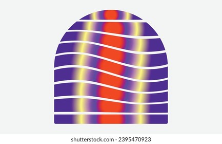 Retro Sunset logo on white background, Abstract background with a sunny gradient color, Perfect for sticker, logo, icon, t-shirt or any purpose.
