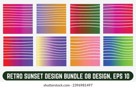 Retro Sunset logo on white background, Abstract background with a sunny gradient color, Perfect for sticker, logo, icon, t-shirt or any purpose.