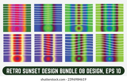 Retro Sunset logo on white background, Abstract background with a sunny gradient color, Perfect for sticker, logo, icon, t-shirt or any purpose.