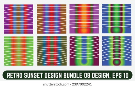 Retro Sunset logo on white background, Abstract background with a sunny gradient color, Perfect for sticker, logo, icon, t-shirt or any purpose.