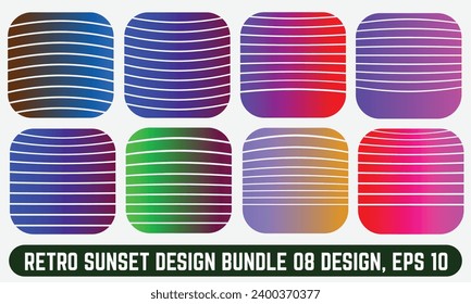 Retro Sunset Logo auf weißem Hintergrund, Abstrakter Hintergrund mit sonniger Farbverlauf-Farbe, Perfekt für Aufkleber, Logo, Symbol, T-Shirt oder für jeden Zweck.