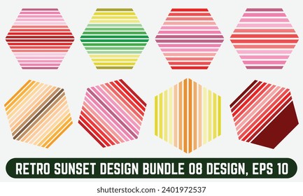 Retro Sunset logo on white background, Abstract background with a sunny gradient color, Perfect for sticker, logo, icon, t-shirt or any purpose.