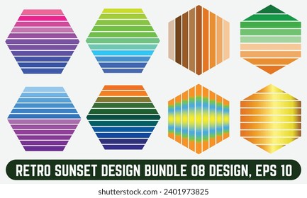 Logotipo Retro Sunset sobre fondo blanco, fondo abstracto con un color gradiente soleado, Perfecto para pegatinas, logotipo, icono, camiseta o cualquier propósito.