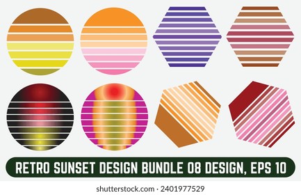 Logotipo Retro Sunset sobre fondo blanco, fondo abstracto con un color gradiente soleado, Perfecto para pegatinas, logotipo, icono, camiseta o cualquier propósito.