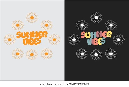 Retro Sunset Summer T-Shirt Design with Palm Tree