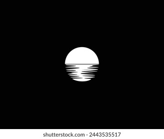 Retro sunset, sunrise logo. Vector design