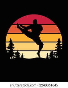 RETRO SUNSET TAEKWONDO RETRO DESIGN 