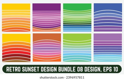 Retro sunset vector design, Vintage summer seaside sunset Isolated on white background, Design template for logo, icons, banners, prints.