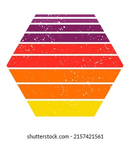 Retro sunset. Vintage striped colorful background