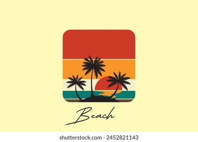 Retro sunsets in the style. Abstract background with a sunny gradient.