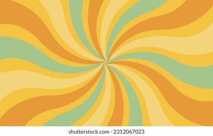 Retro sunshine horizontal background. Orange and yellow color burst background. Fantasy Vector Illustration. Magic sunshine pattern background