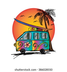 Retro surf van
