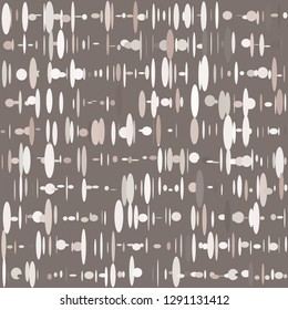 Retro Surface Ellipse Pattern. Intersecting Circular Elements in Rows.   Tonal Vector Seamless Ellipse Pattern. Dynamic Background Repeat With Flat Geometric Elements. Grid From Ellipses, Ovals.