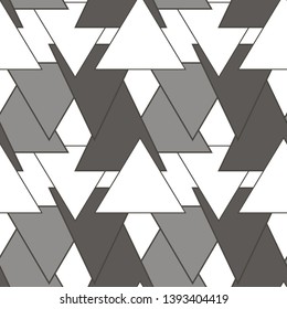 Retro surface triangles pattern. Triangular elements.  Monochrome Colored cover ethnic. Abstract vector minimalism background. Geometric boho design. African simple motif. Triangle geo seamless. 