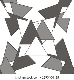 Retro surface triangles pattern. Triangular elements.  Monochrome Colored cover ethnic. Abstract vector minimalism background. Geometric boho design. African simple motif. Triangle geo seamless. 