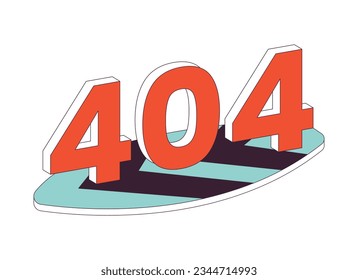 Retro surfboard error 404 flash message. Old-fashioned summer recreation. Watersports. Empty state ui design. Page not found popup cartoon image. Vector flat illustration concept on white background