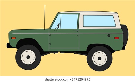 Retro SUV Auto LKW Vektorgrafik Classic USA Amerikanisch 