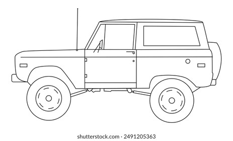Retro SUV Auto LKW Vektorgrafik Classic USA Amerikanisch  