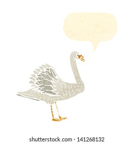 retro swan illustration