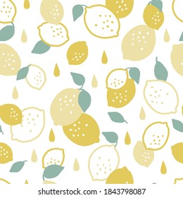 Retro Sweet Lemon Vector Graphic Illustration Seamless Pattern for Background and Apparel Design