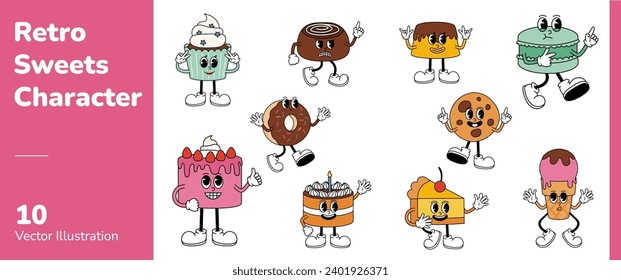 Retro Sweets and Dessert Character