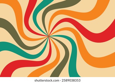 Retro Swirl Background – Colorful 70s Psychedelic Abstract Pattern