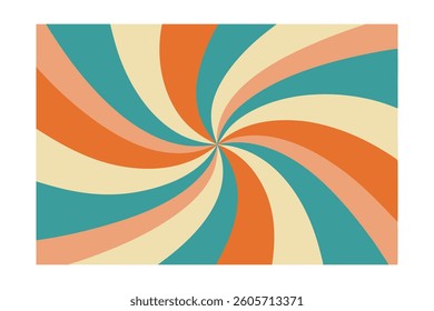 Retro Swirl Background with Vibrant Colors . Vector retro for greeting card, banner, poster, t-shirt