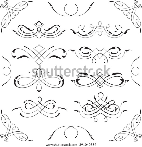 Retro swirl design
elements set on white
