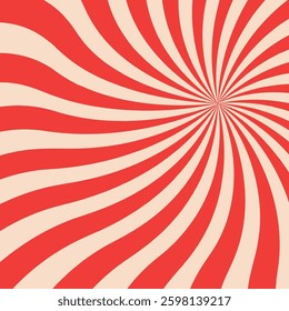 Retro swirl pattern with vibrant spiral pattern for vintage or psychedelic designs. Abstract background for cards, posters, covers, banners etc.