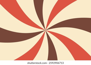 Retro swirl pattern with warm cream, red, and brown tones. Perfect for vintage designs, posters, and textiles with a nostalgic 60s and 70s aesthetic.