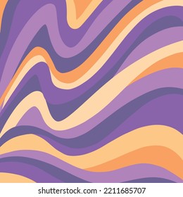 Diseño de fondo de vector giratorio retro - morado y naranja