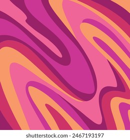 Retro Swirls background in Pink and Orange colors