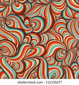 Retro swirls seamless pattern