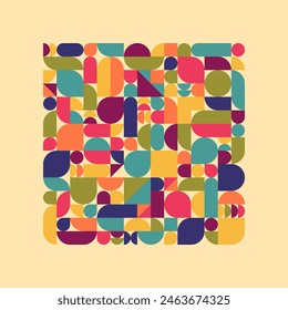 Retro Swiss Color Concept. Vector Illustration of Multicolored Vivid Color Background.