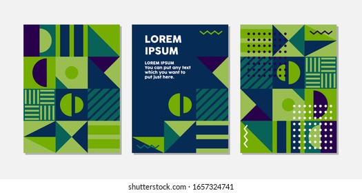 Retro Swiss graphic modernism, cover, poster with geometric shapes. Vector illustration 
