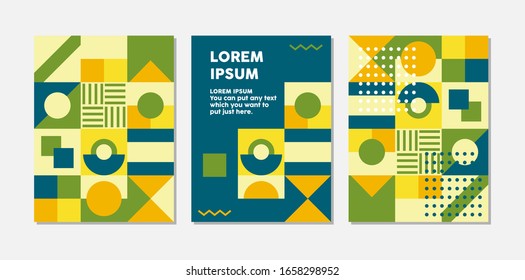 Retro Swiss graphic modernism, cover, poster with geometric shapes. Vector illustration 
