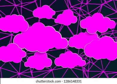 retro synthwave abstract pattern with pink clouds design illustration