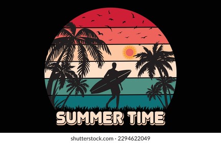 retro t shirt design, T shirt print with tropical palm tree silhouettes. California, Los Angeles typography graphics for apparel. Vector.