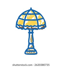 retro table lamp doodle icon sketch vector. retro table lamp sign. isolated symbol illustration